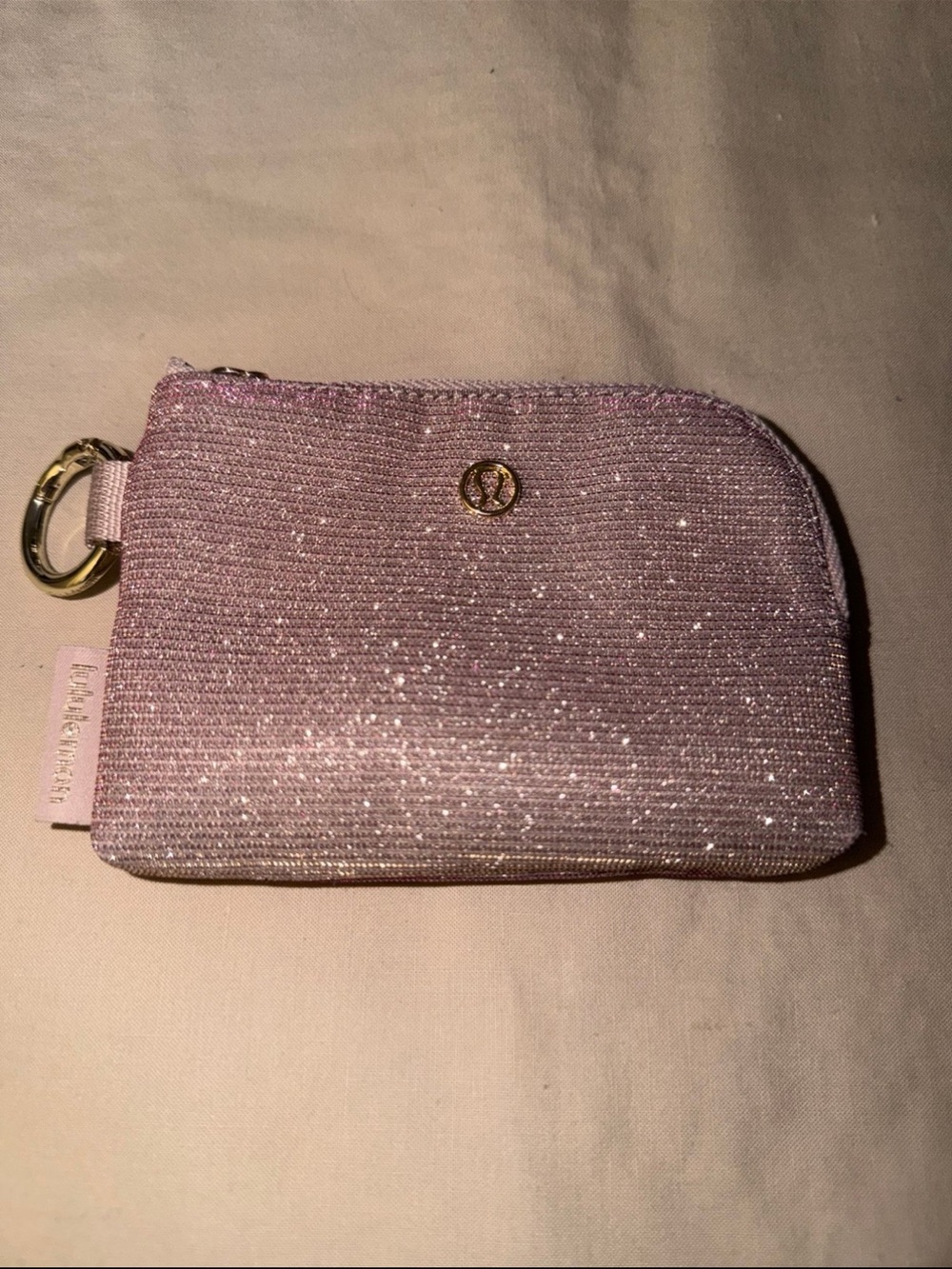 PRELOVED* Lululemon Clippable Card Pouch *Glitter Gold